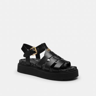 Coach Lucy Lug Sole Sandal In Signature Jacquard