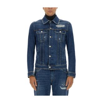Dolce & Gabbana Denim Jackets, male, Blue, Size: L Cotton Denim Jacket