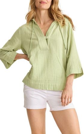 Tommy Bahama Guaze Baja Cotton Hooded Pullover in Light Rosemary at Nordstrom, Size X-Small