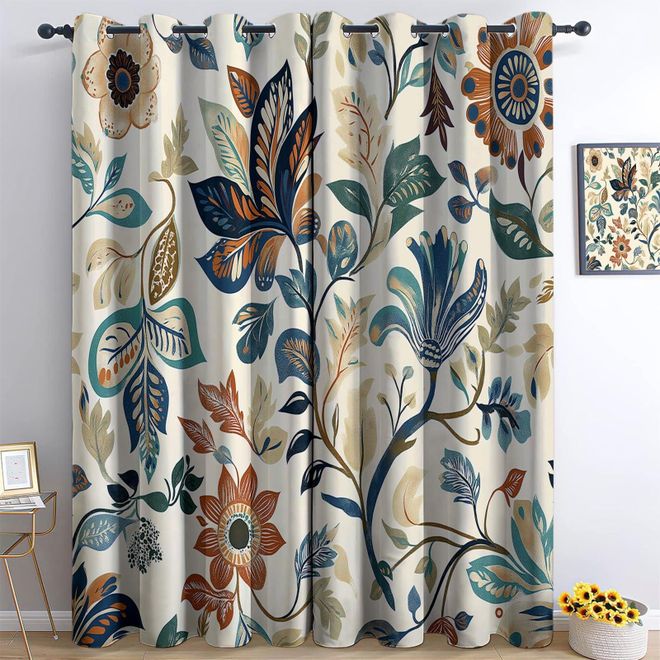 Generic Vorhnge Blickdichte mit sen Gardinen 2er Set Retro-Pflanzen Und  Blumen Verdunkelungsvorhang Bunt Thermovorhang senvorhang Schiebevorhnge  fr Schla ab 66,29  - auf Stylight