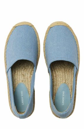 Lands End Classic Espadrille Flats in Light Wash at Nordstrom, Size 11