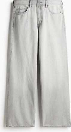H&M Loose Straight High Jeans - Grau