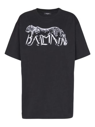 Balmain T-shirt met ruches afwerking - Zwart