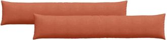 vidaXL Cojines De Sof&aacute; 2 Pcs Rojo Naranja 200 X 40 Cm Tela De Pana Vidaxl