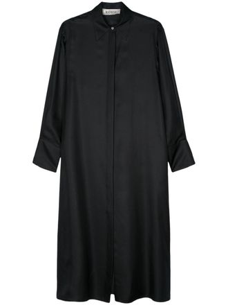 R&oacute;he cut-out detail silk shirt dress - Black
