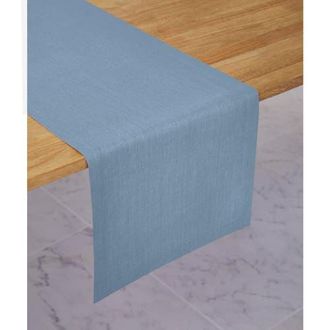 Solino Home Linen Table Runner for Dining Table, Holiday and Everyday Table Decor - Diana in Dusty Chambray Blue at Nordstrom, Size Xx-Small