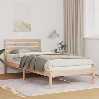 Berkfield Home with Headboard Brown 80 x 220 cm Solid pine wood