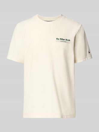 Tommy Hilfiger Regular Fit T-Shirt aus reiner Baumwolle in Offwhite, Gr&ouml;&szlig;e XL