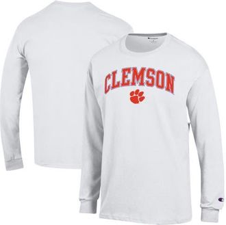 Champion Mens Champion White Clemson Tigers Arch Over Logo Long Sleeve T-Shirt at Nordstrom, Size Xx-Large