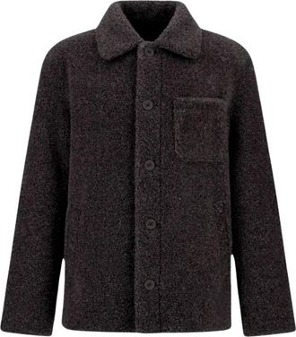 Herno Shacket in Teddy Melange - - Jackets - Uomo - Nero - L