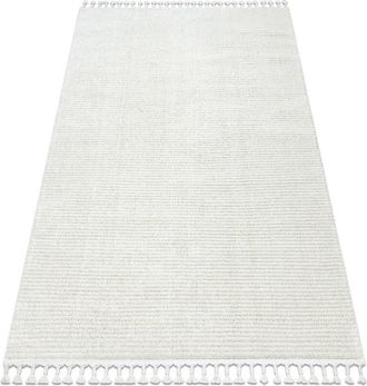 RugsX Alfombra Sevilla Pc00b Rayas Blanco Franjas Bereber Marroqu&iacute; Shaggy White 140x190 Cm