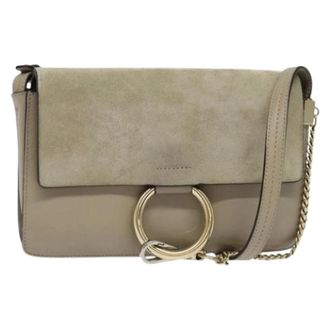 Chlo&eacute; Pre-owned Cross Body Bags, female, Beige, Size: ONE SIZE Pre-owned Suede Shoulder Bag