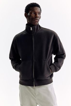 H&M Relaxed-fit boxy track jacket in Black at Nordstrom, Size Xx-Large