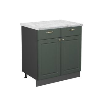 Vicco Mueble Bajo De Cocina Fame-line, Verde Dorado Casa De Campo, 80 Cm, Et M&aacute;rmol