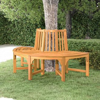 vidaXL Banco De &Aacute;rbol Semicircular Madera Maciza Eucalipto &Oslash;160 Cm Vidaxl