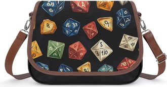 Generic D And 20 Dice Dungeons Small Womens Crossbody Bags Shoulder Handbag with Adjustable Strap for Travel