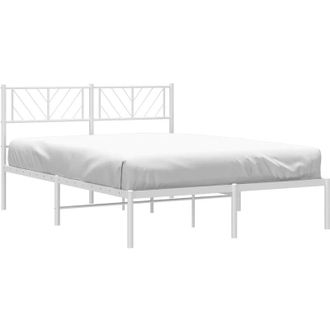 vidaXL Vidaxl - Estructura Cama Sin Colch&oacute;n Con Cabecero Metal Blanco 120x190cm