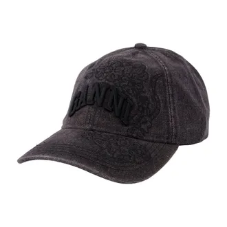 Ganni Womens B3020214-055 Washed Cotton Baseball Cap Black