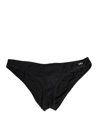 Dolce & Gabbana Womens Black Nylon Dg Logo Plaque Regular Brief Underwear Elastane Clothing