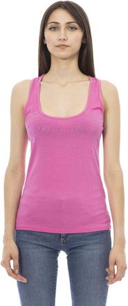 Just Cavalli Womens Logo Tank Top - Dusty Pink Elastane - Size X-Large