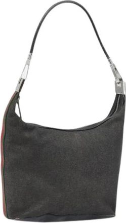 Gucci Pre-owned Shoulder Bags, female, Black, Size: ONE SIZE Pre-owned Canvas Shoulder Bag