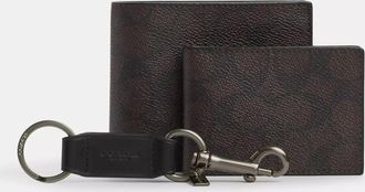 Coach Boxed 3 In 1 Wallet Gift Set In Signature Canvas