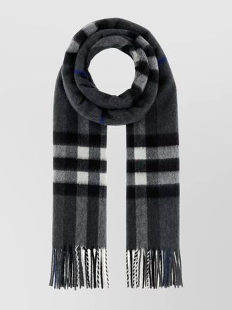Burberry cashmere scarf embroidered fringe