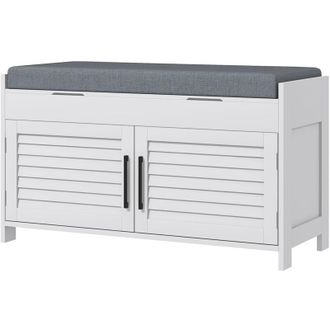 HOMCOM Homcom - Scarpiera Slim con Ripiano Interno Regolabile su 3 Livelli Bianco Grigio