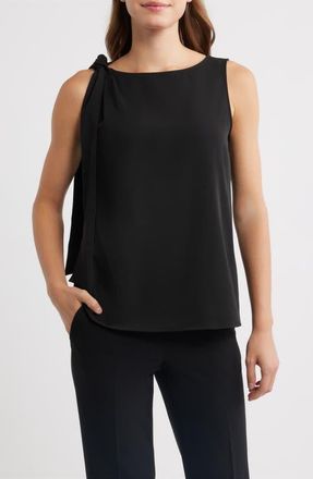 Anne Klein Tie Shoulder Sleeveless Top in Anne Black at Nordstrom, Size Xx-Small