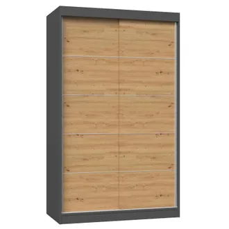 Hucoco Paolo - Armario Con 2 Puertas Correderas - Armario L 120 Cm - Vestidor Con 2 Puertas
