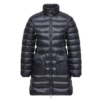 Moncler Jassen, Dames, Blauw, S, Genet Long Down Jacket
