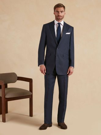 Oliver Brown Lightweight Washed Linen Suit - Navy