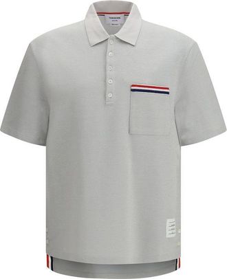 Thom Browne Gray Cotton Polo Mens Shirt
