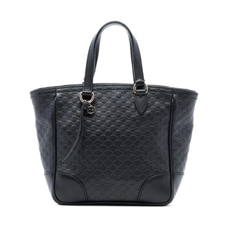 Gucci Pre-owned Tote Bags, female, Black, Size: ONE SIZE Pre-owned Leather Tote Bag