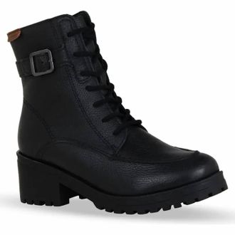 Bottero Womens Leather Preto Lace-Up Boots In Black