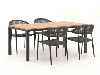 Manifesto Furniture Manifesto Belpasso/Linosa 180cm dining tuinset 5-delig stapelbaar