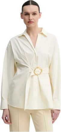 Isabelle Blanche Dames, Blouses & Shirts, Beige, Maat: M Katoen
