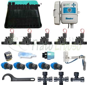 Hunter Kit De Riego De 5 Zonas Con Controlador Exterior X2