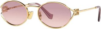 Miu Miu 52Ys Zonnebril - Dames - Zonnebrillen - Geel - 54 MM - Accessoires