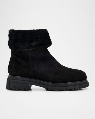 La Canadienne Dory Shearling-Lined Waterproof Suede Ankle Boots