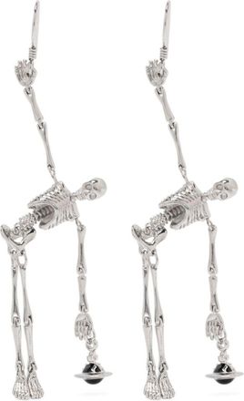 Vivienne Westwood skeleton-pendant earrings - Silver
