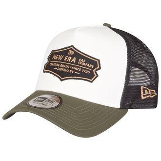 New Era Adjustable Trucker Cap - Retro 5-Panel White/Olive