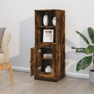 Berkfield Home Highboard Smoked Oak 36x35.5x103.5 cm Engineered Wood in Brown