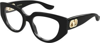 Valentino Glasses, female, Black, Size: 52 MM Cat-eye Frame