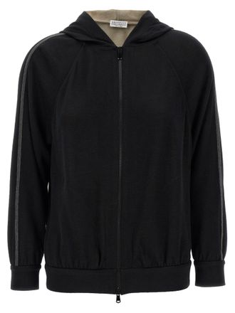 Brunello Cucinelli Womens Shiny Trims Hoodie