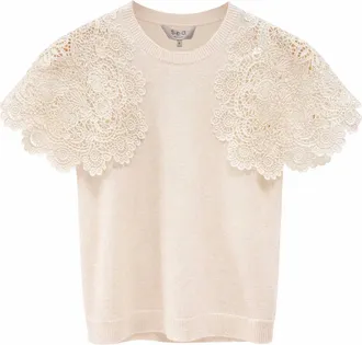 Sea New York Womens Sofia Embroidery Combo Sweater In Cream