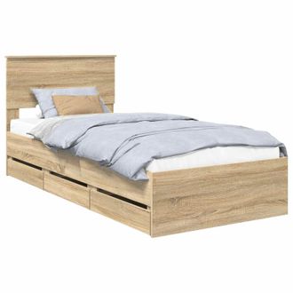 vidaXL Estructura De Cama Roble Sonoma 75 X 190 Cm Madera Ingenieril Vidaxl