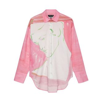 Msgm Camisa de Popel&iacute;n - Blouses & Shirts - Mujer - Rosa - M