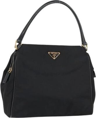Prada Pre-owned Handbags, female, Black, Size: ONE SIZE Pre-owned Vintage Nylon Handbag
