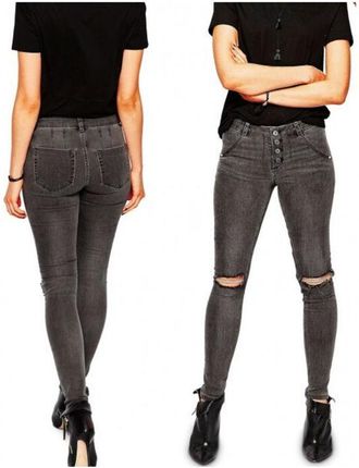 Trade Shop Trade Shop - Jeans Da Donna A Vita Alta 81154 Mod. Ragged Slim Fit Taglie Dalla Xs Alla Xl